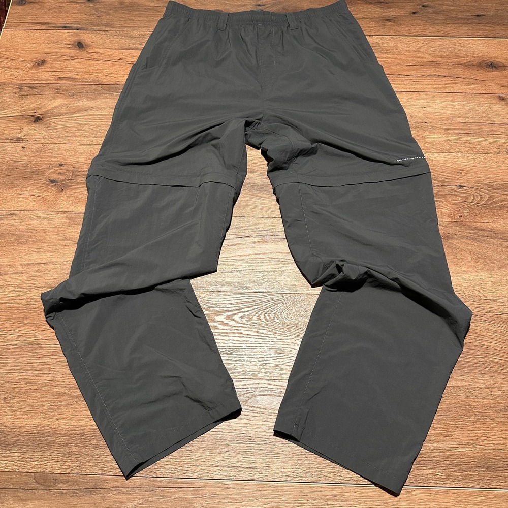 Columbia Gray Convertible Hiking Pants PFG Omni-Shade Mens Large 34x31